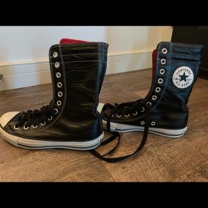 Leather high top converse. Brand new